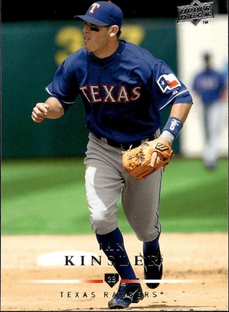 Ian Kinsler 2008 Upper Deck #218 Baseball Trading Card - Front 2008 Upper Deck Ian Kinsler #218 baseball trading card front