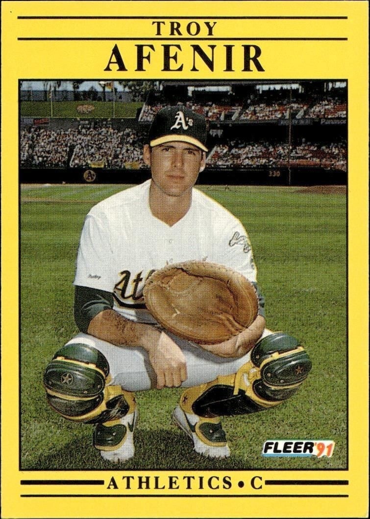 Troy Afenir 1991 Fleer #1 Baseball Trading Card - Front 1991 Fleer Troy Afenir #1 baseball trading card front