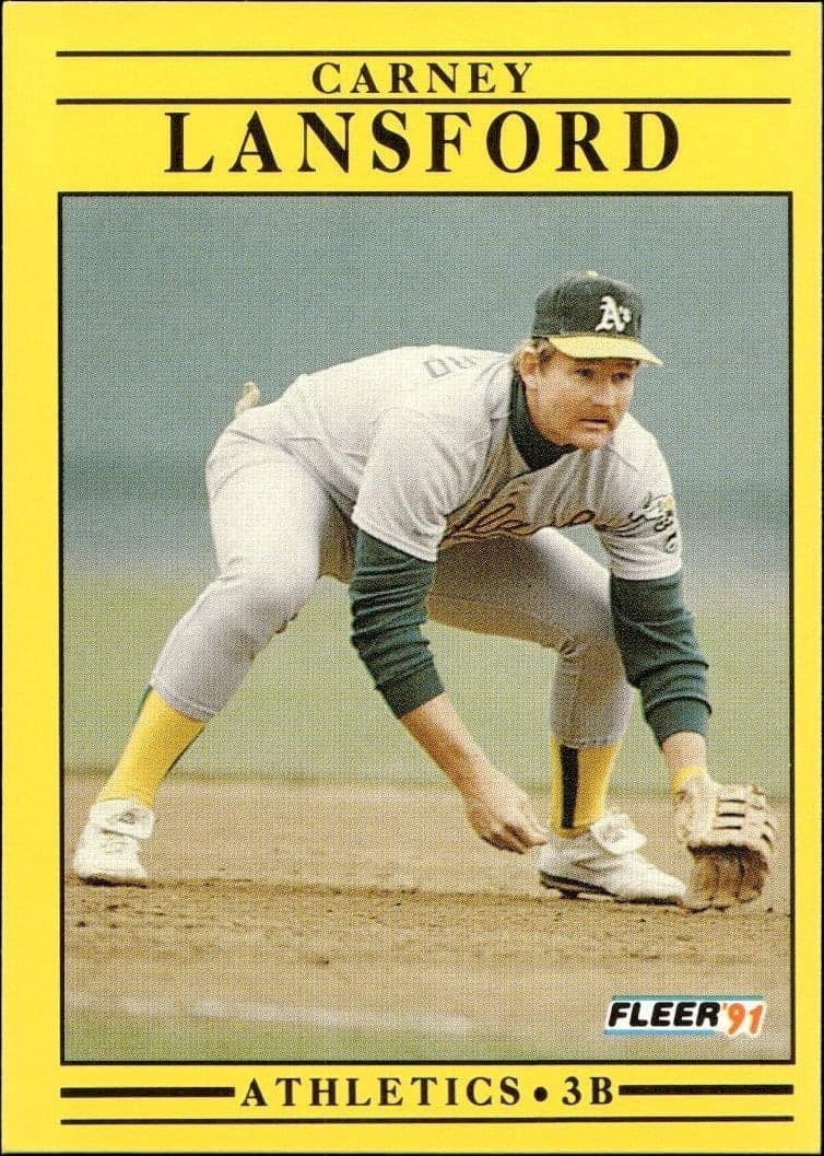 1991 Fleer Carney Lansford #14 trading card
