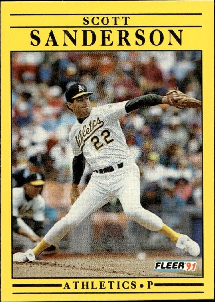 Scott Sanderson 1991 Fleer #23 Baseball Trading Card - Front 1991 Fleer Scott Sanderson #23 baseball trading card front