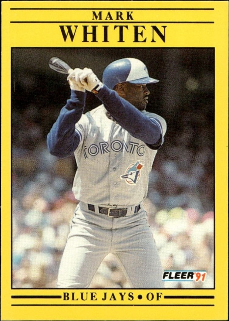 Mark Whiten 1991 Fleer #189 Baseball Trading Card - Front 1991 Fleer Mark Whiten #189 baseball trading card front
