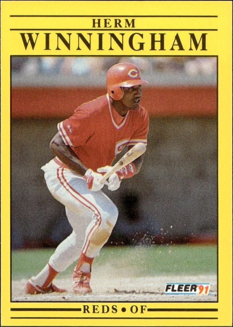Herm Winningham 1991 Fleer #82 Baseball Trading Card - Front 1991 Fleer Herm Winningham #82 baseball trading card front