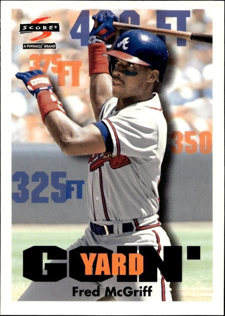 Fred McGriff 1997 Pinnacle Score #512 Baseball Trading Card - Front 1997 Pinnacle Score Fred McGriff #512 baseball trading card front