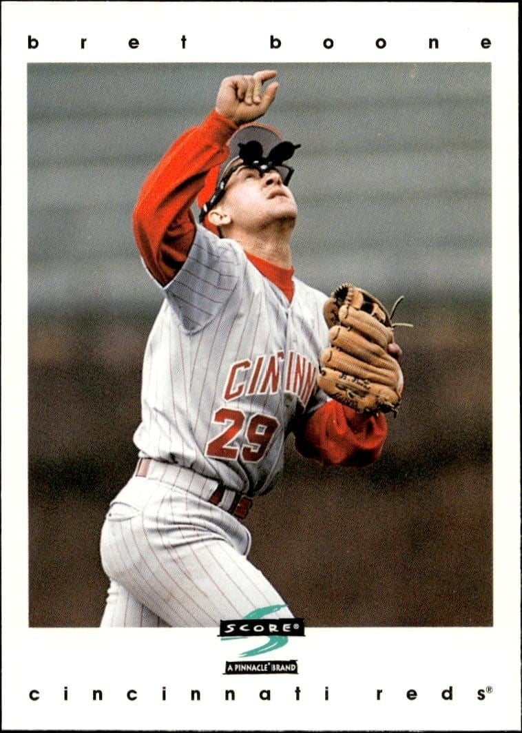 Bret Boone 1997 Pinnacle Score #63 Baseball Trading Card - Front 1997 Pinnacle Score Bret Boone #63 baseball trading card front