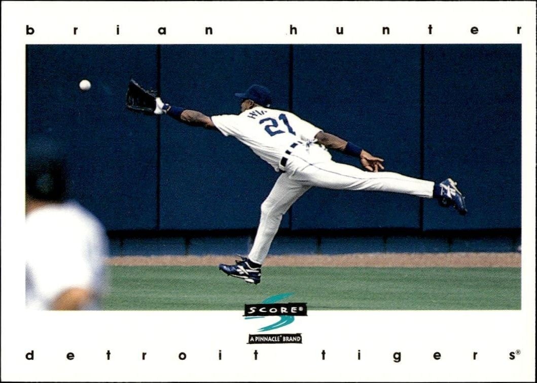 Brian Hunter 1997 Pinnacle Score #424 Baseball Trading Card - Front 1997 Pinnacle Score Brian Hunter #424 baseball trading card front