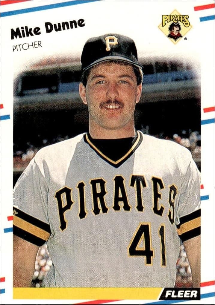 Mike Dunne 1988 Fleer #328 Baseball Trading Card - Front 1988 Fleer Mike Dunne #328 baseball trading card front