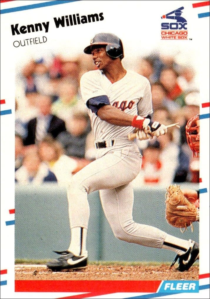 Kenny Williams 1988 Fleer #412 Baseball Trading Card - Front 1988 Fleer Kenny Williams #412 baseball trading card front