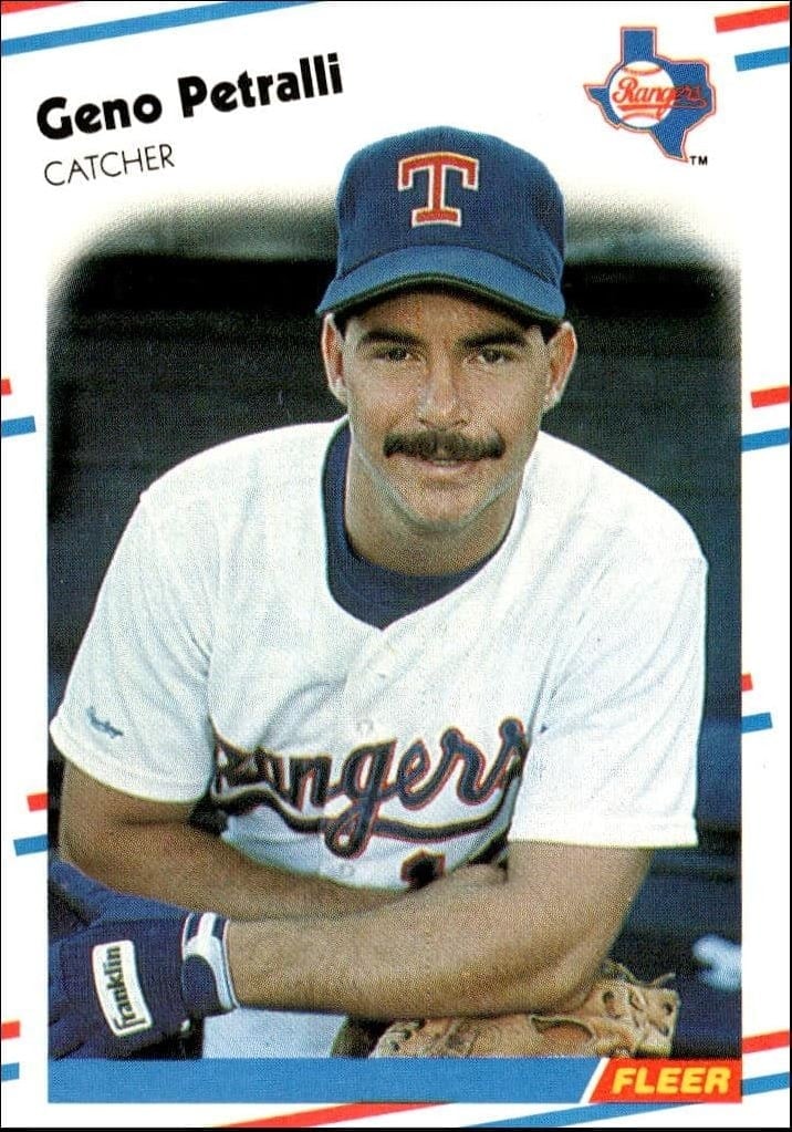 Geno Petralli 1988 Fleer #477 Baseball Trading Card - Front 1988 Fleer Geno Petralli #477 baseball trading card front