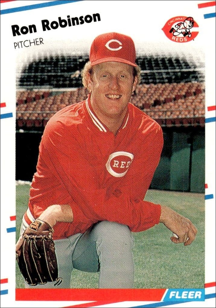 Ron Robinson 1988 Fleer #247 Baseball Trading Card - Front 1988 Fleer Ron Robinson #247 baseball trading card front