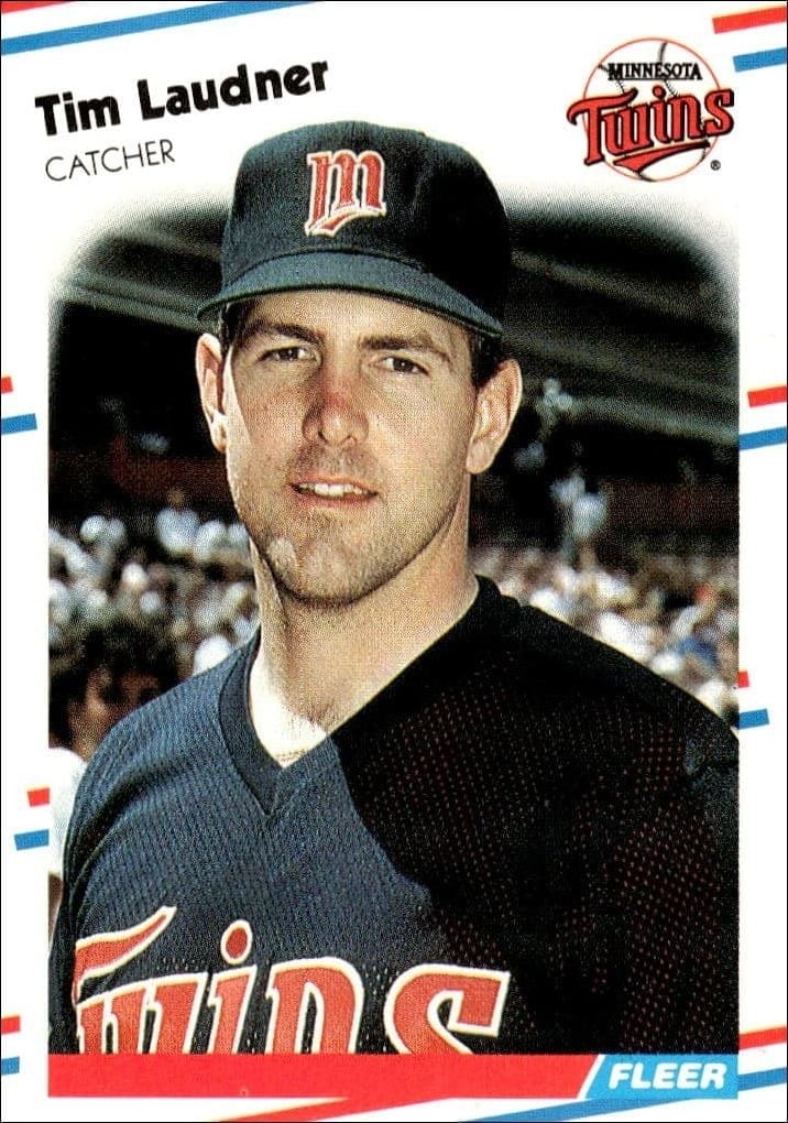 Tim Laudner 1988 Fleer #15 Baseball Trading Card - Front 1988 Fleer Tim Laudner #15 baseball trading card front