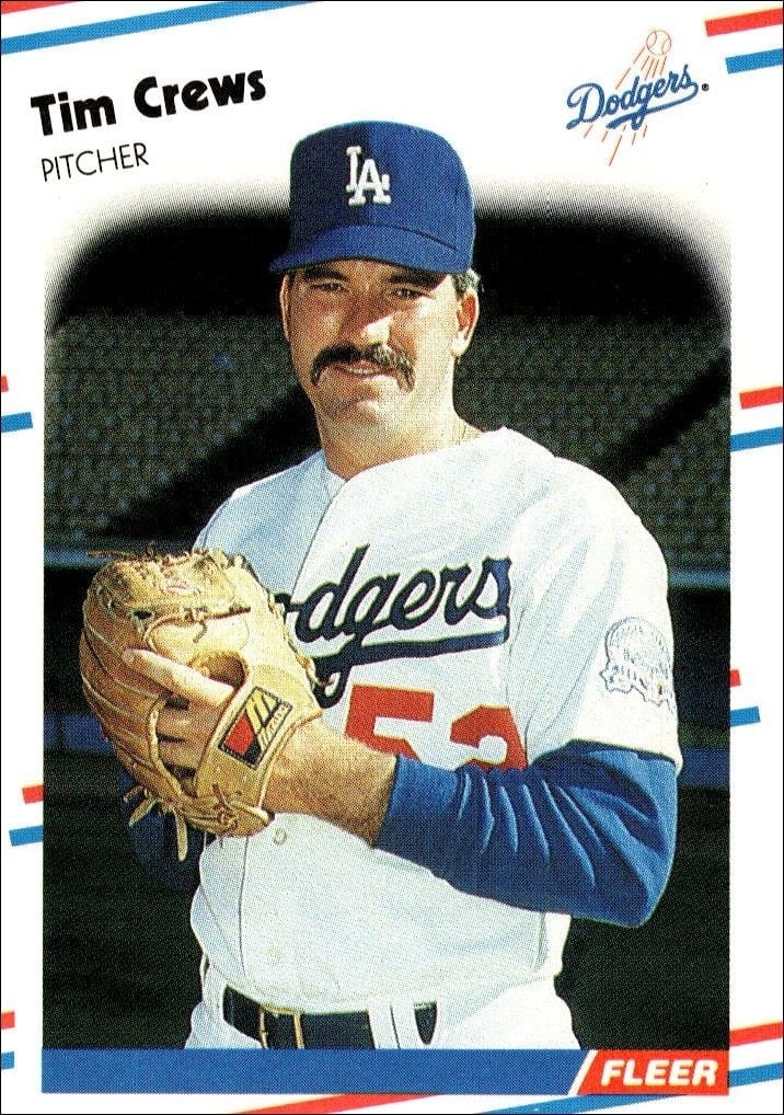 Tim Crews 1988 Fleer #511 Baseball Trading Card - Front 1988 Fleer Tim Crews #511 baseball trading card front