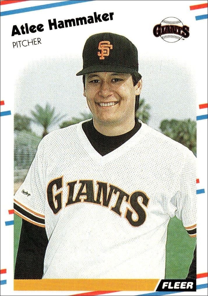 Atlee Hammaker 1988 Fleer #83 Baseball Trading Card - Front 1988 Fleer Atlee Hammaker #83 baseball trading card front