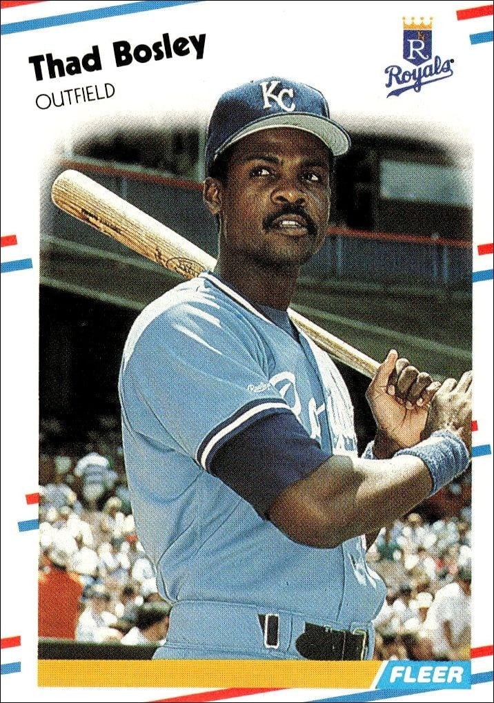 Thad Bosley 1988 Fleer #253 Baseball Trading Card - Front 1988 Fleer Thad Bosley #253 baseball trading card front