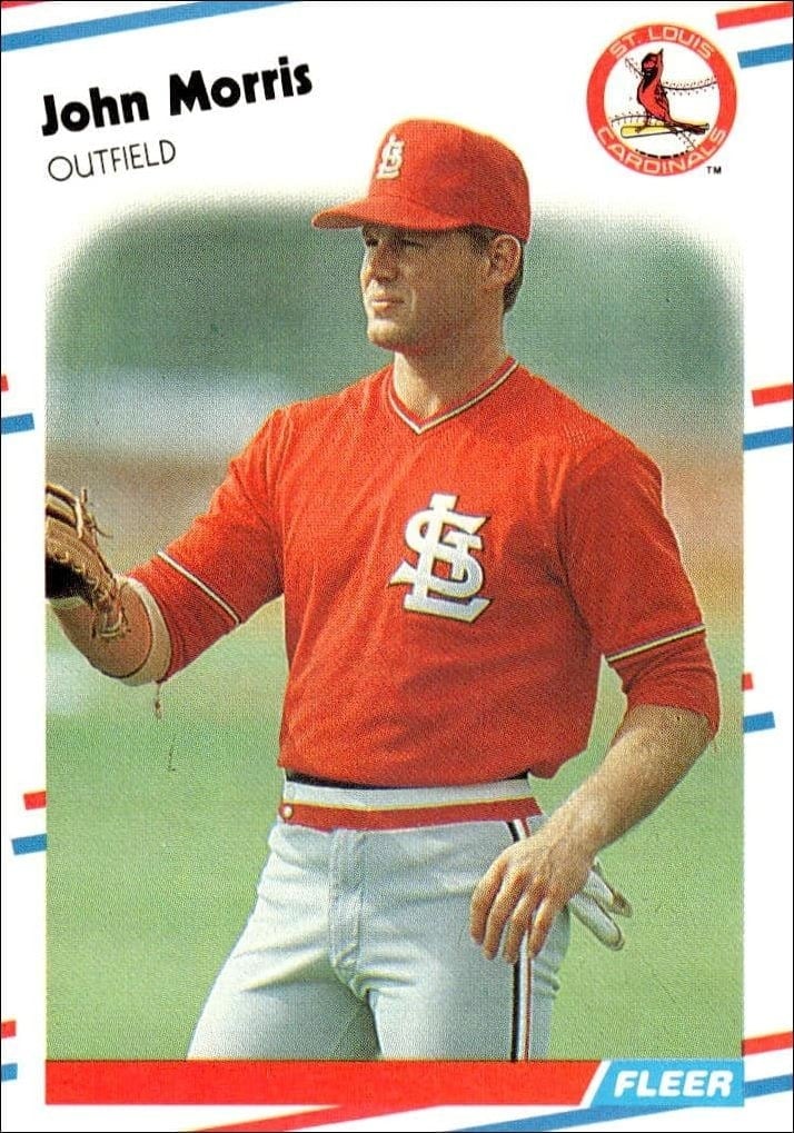 John Morris 1988 Fleer #43 Baseball Trading Card - Front 1988 Fleer John Morris #43 baseball trading card front