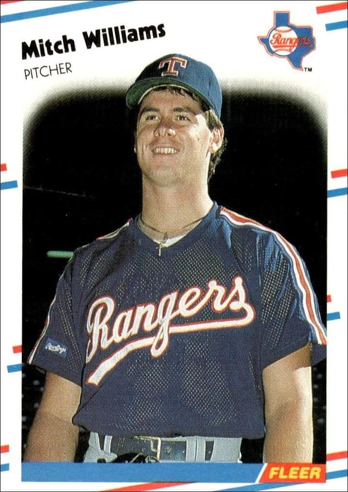 Mitch Williams 1988 Fleer #482 Baseball Trading Card - Front 1988 Fleer Mitch Williams #482 baseball trading card front