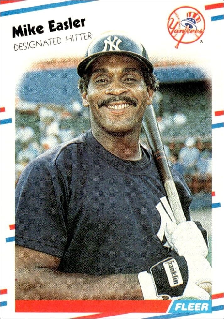 Mike Easler 1988 Fleer #206 Baseball Trading Card - Front 1988 Fleer Mike Easler #206 baseball trading card front