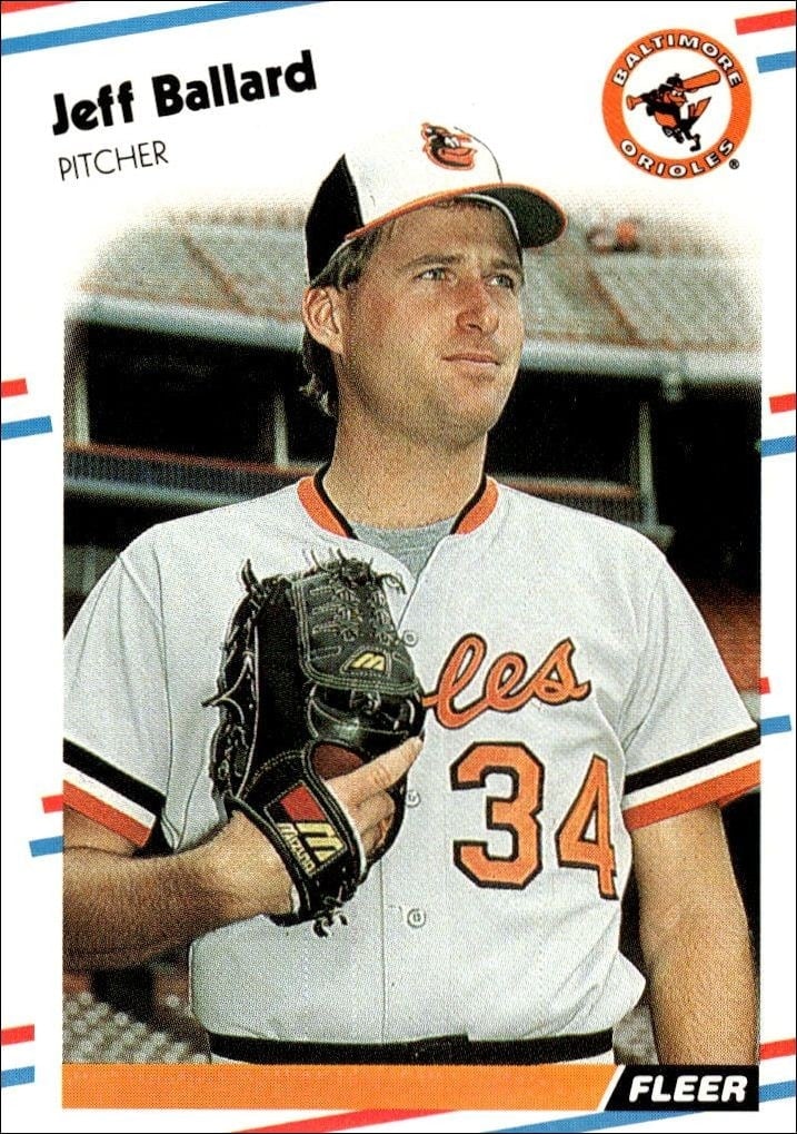 Jeff Ballard 1988 Fleer #554 Baseball Trading Card - Front 1988 Fleer Jeff Ballard #554 baseball trading card front