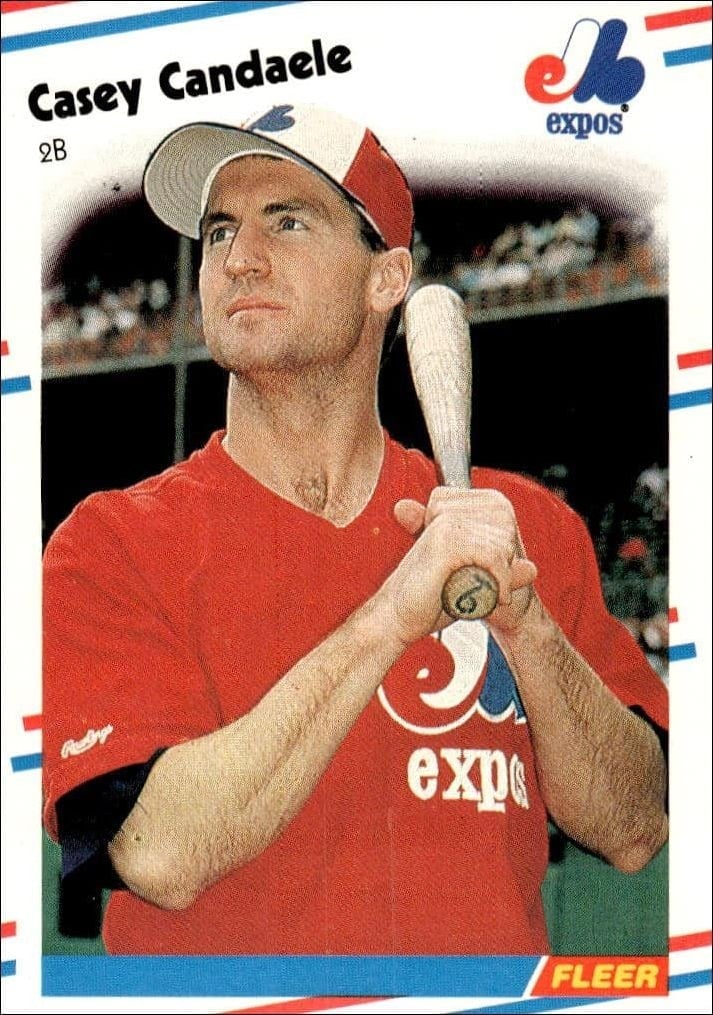 Casey Candaele 1988 Fleer #181 Baseball Trading Card - Front 1988 Fleer Casey Candaele #181 baseball trading card front