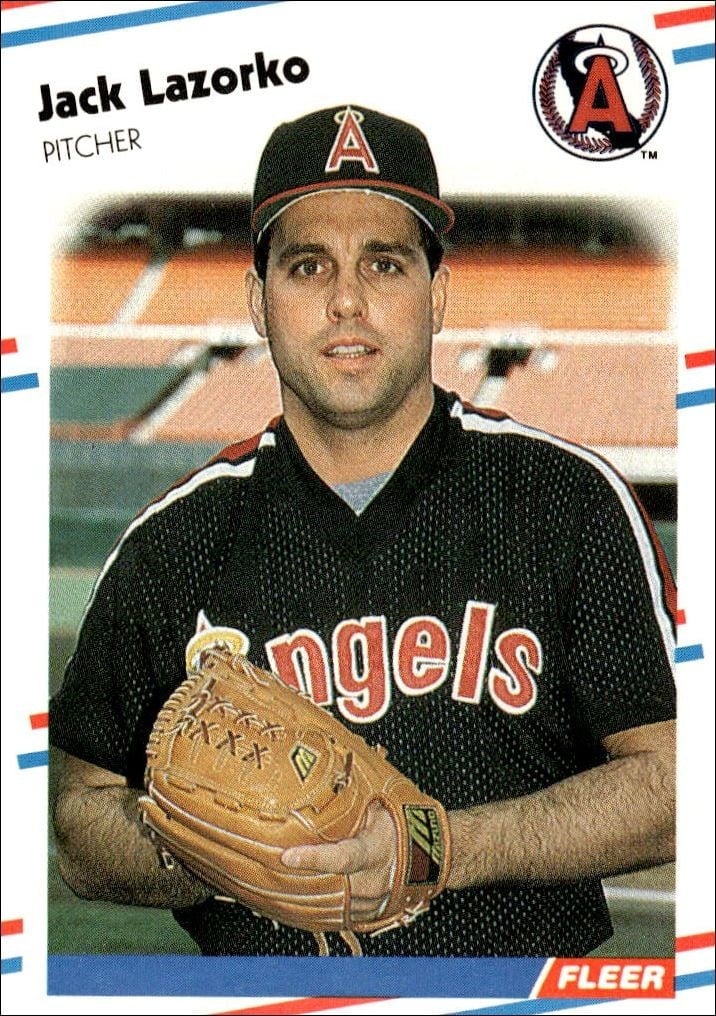 Jack Lazorko 1988 Fleer #494 Baseball Trading Card - Front 1988 Fleer Jack Lazorko #494 baseball trading card front