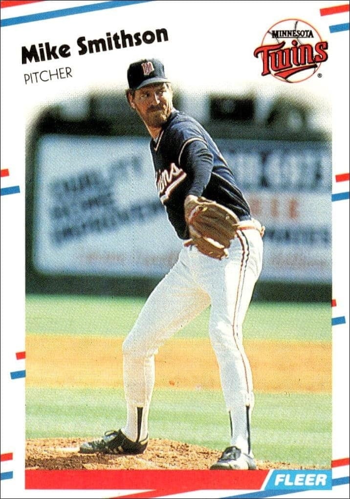 Mike Smithson 1988 Fleer #23 Baseball Trading Card - Front 1988 Fleer Mike Smithson #23 baseball trading card front