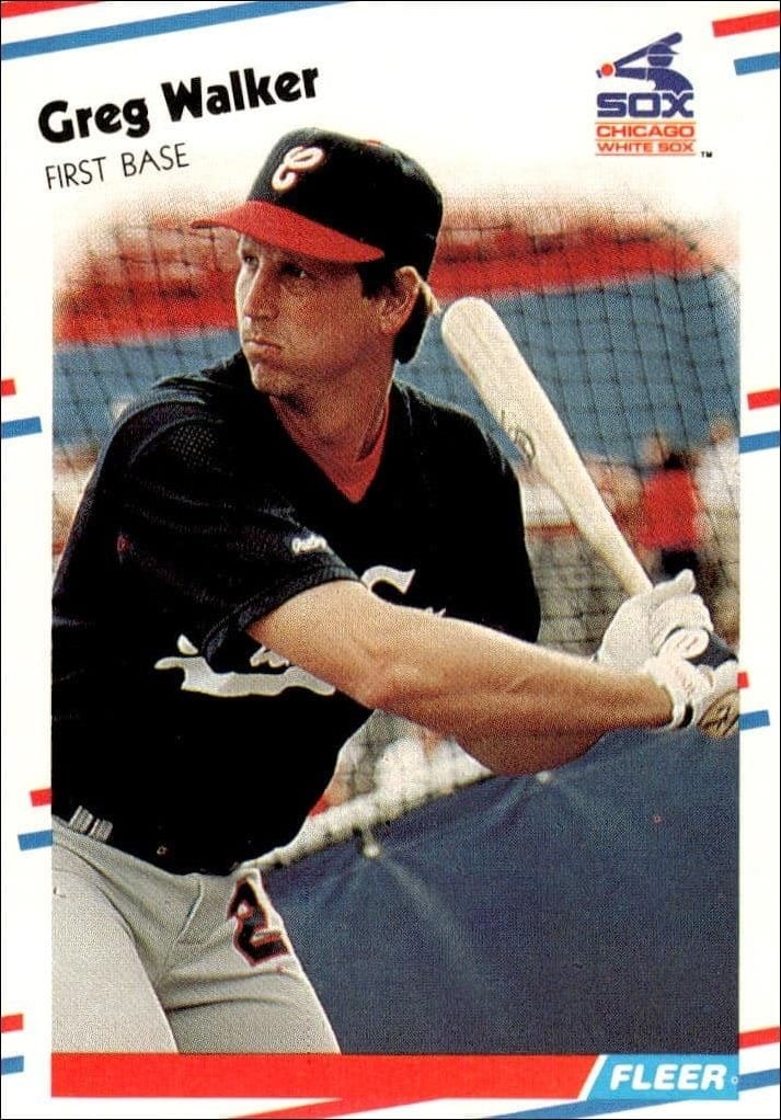 Greg Walker 1988 Fleer #411 Baseball Trading Card - Front 1988 Fleer Greg Walker #411 baseball trading card front