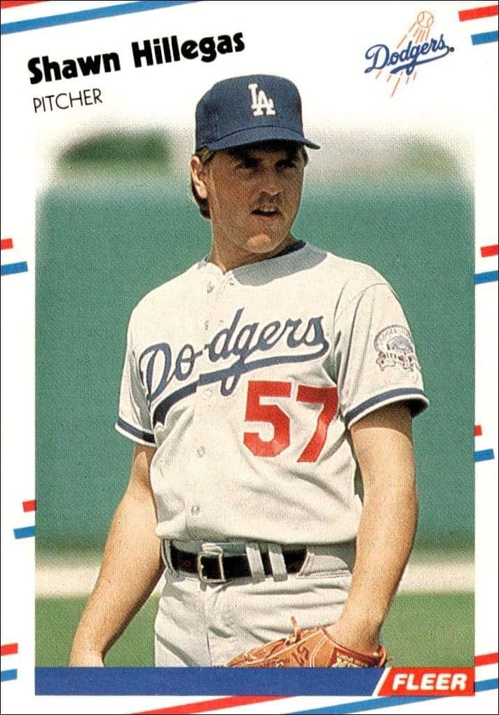 Shawn Hillegas 1988 Fleer #519 Baseball Trading Card - Front 1988 Fleer Shawn Hillegas #519 baseball trading card front