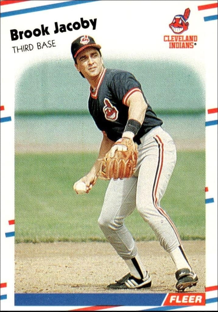 Brook Jacoby 1988 Fleer #612 Baseball Trading Card - Front 1988 Fleer Brook Jacoby #612 baseball trading card front