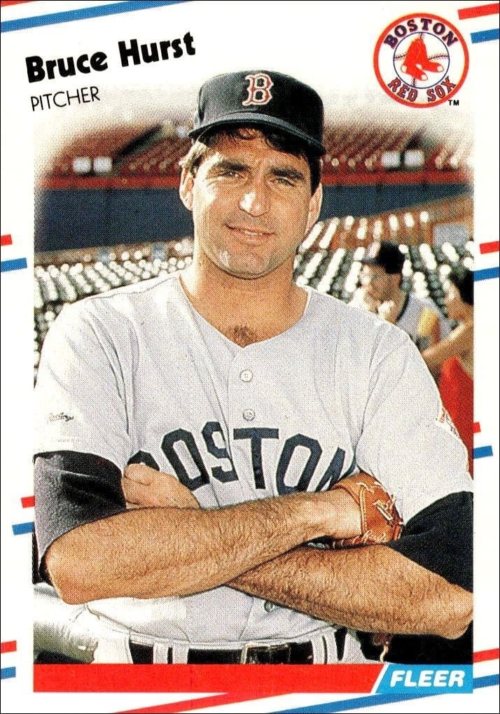 Bruce Hurst 1988 Fleer #356 Baseball Trading Card - Front 1988 Fleer Bruce Hurst #356 baseball trading card front