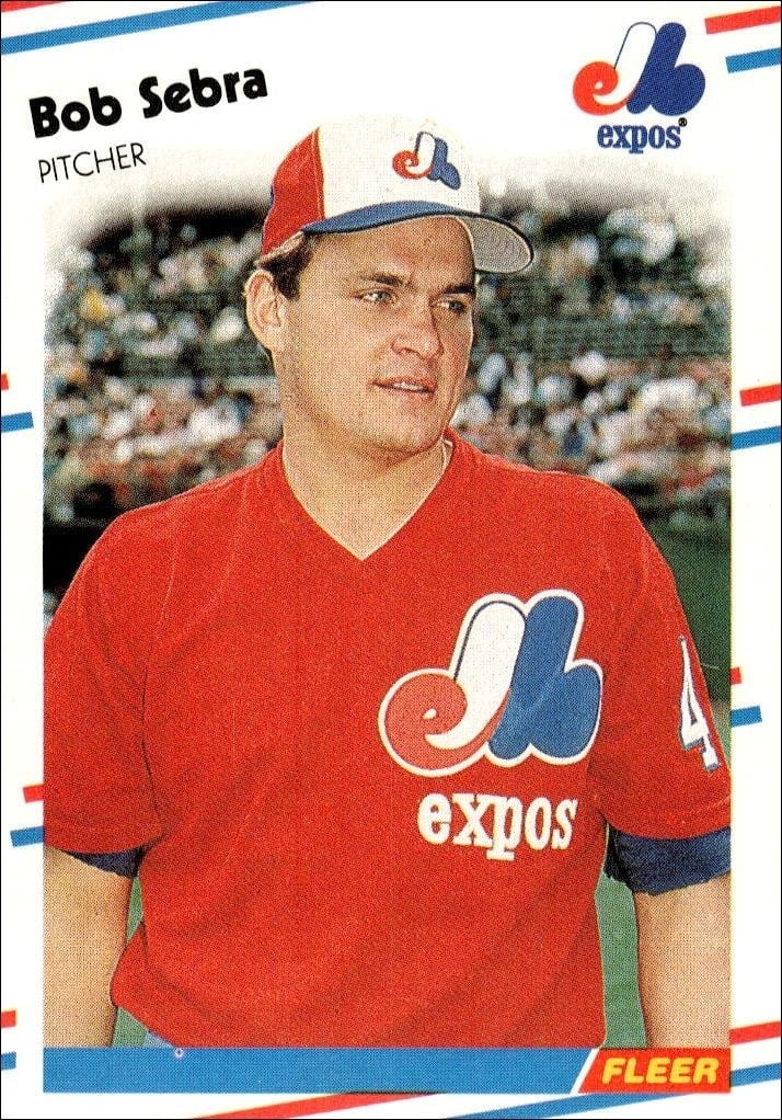 Bob Sebra 1988 Fleer #195 Baseball Trading Card - Front 1988 Fleer Bob Sebra #195 baseball trading card front