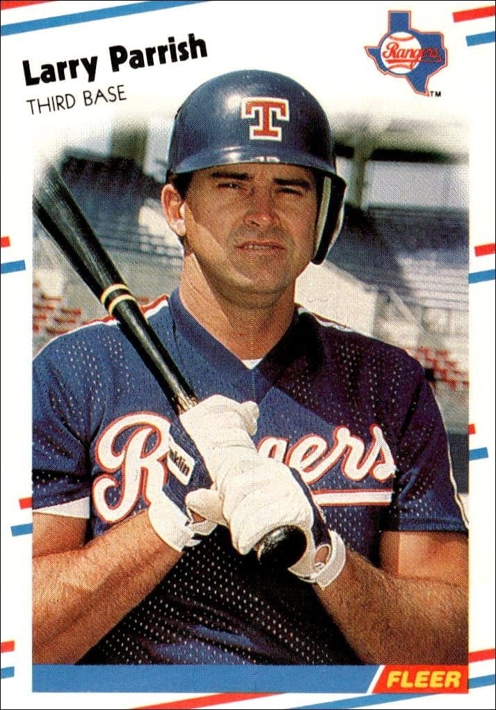 Larry Parrish 1988 Fleer #476 Baseball Trading Card - Front 1988 Fleer Larry Parrish #476 baseball trading card front