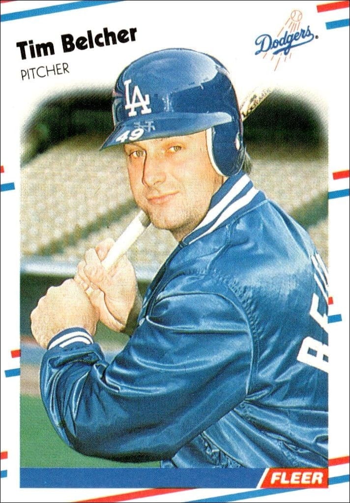 Tim Belcher 1988 Fleer #509 Baseball Trading Card - Front 1988 Fleer Tim Belcher #509 baseball trading card front