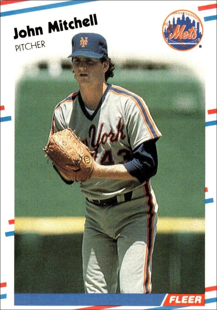 John Mitchell 1988 Fleer #145 Baseball Trading Card - Front 1988 Fleer John Mitchell #145 baseball trading card front