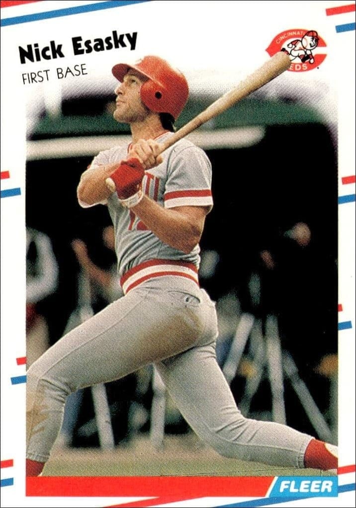 Nick Esasky 1988 Fleer #233 Baseball Trading Card - Front 1988 Fleer Nick Esasky #233 baseball trading card front