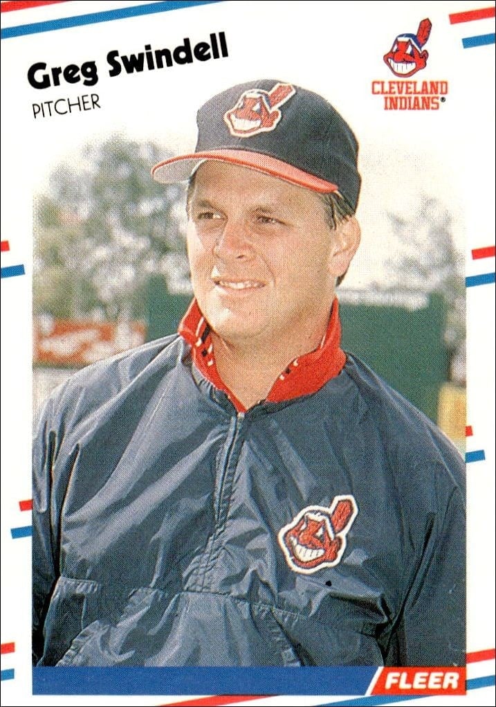 Greg Swindell 1988 Fleer #617 Baseball Trading Card - Front 1988 Fleer Greg Swindell #617 baseball trading card front