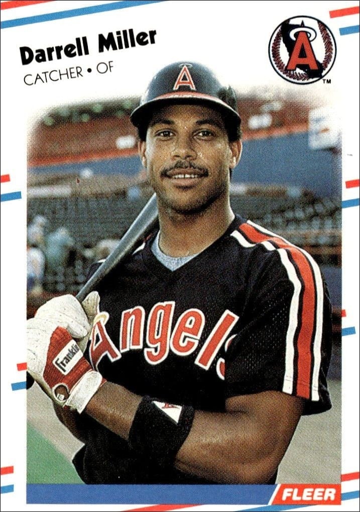 Darrell Miller 1988 Fleer #498 Baseball Trading Card - Front 1988 Fleer Darrell Miller #498 baseball trading card front