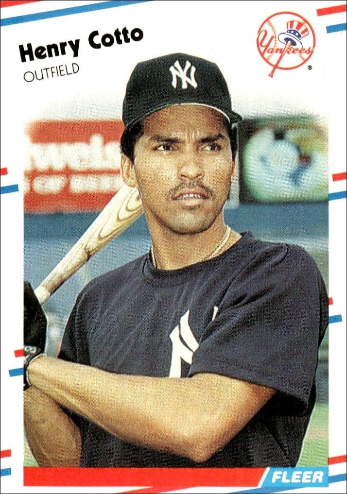 Henry Cotto 1988 Fleer #205 Baseball Trading Card - Front 1988 Fleer Henry Cotto #205 baseball trading card front