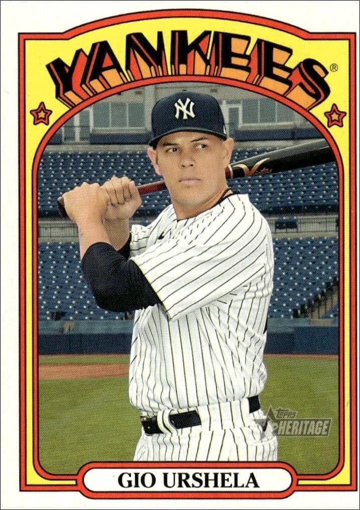 Gio Urshela 2021 Topps Heritage #457 Baseball Trading Card - Front 2021 Topps Heritage Gio Urshela #457 baseball trading card front