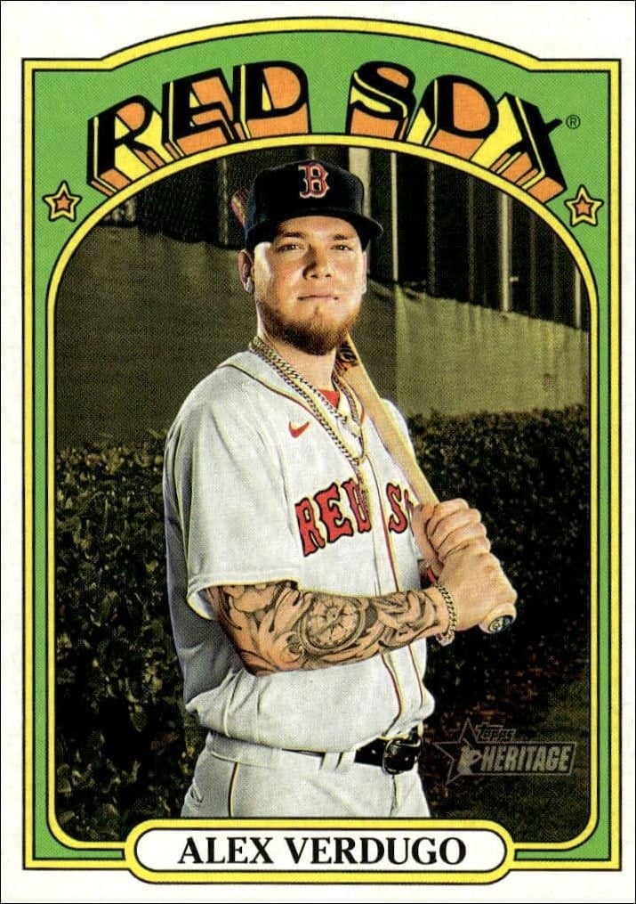 Alex Verdugo 2021 Topps Heritage #285 Baseball Trading Card - Front 2021 Topps Heritage Alex Verdugo #285 baseball trading card front