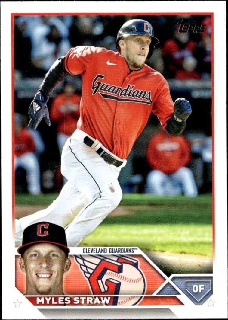 Myles Straw 2023 Topps Series 2 #474 Baseball Trading Card - Front 2023 Topps Series 2 Myles Straw #474 baseball trading card front