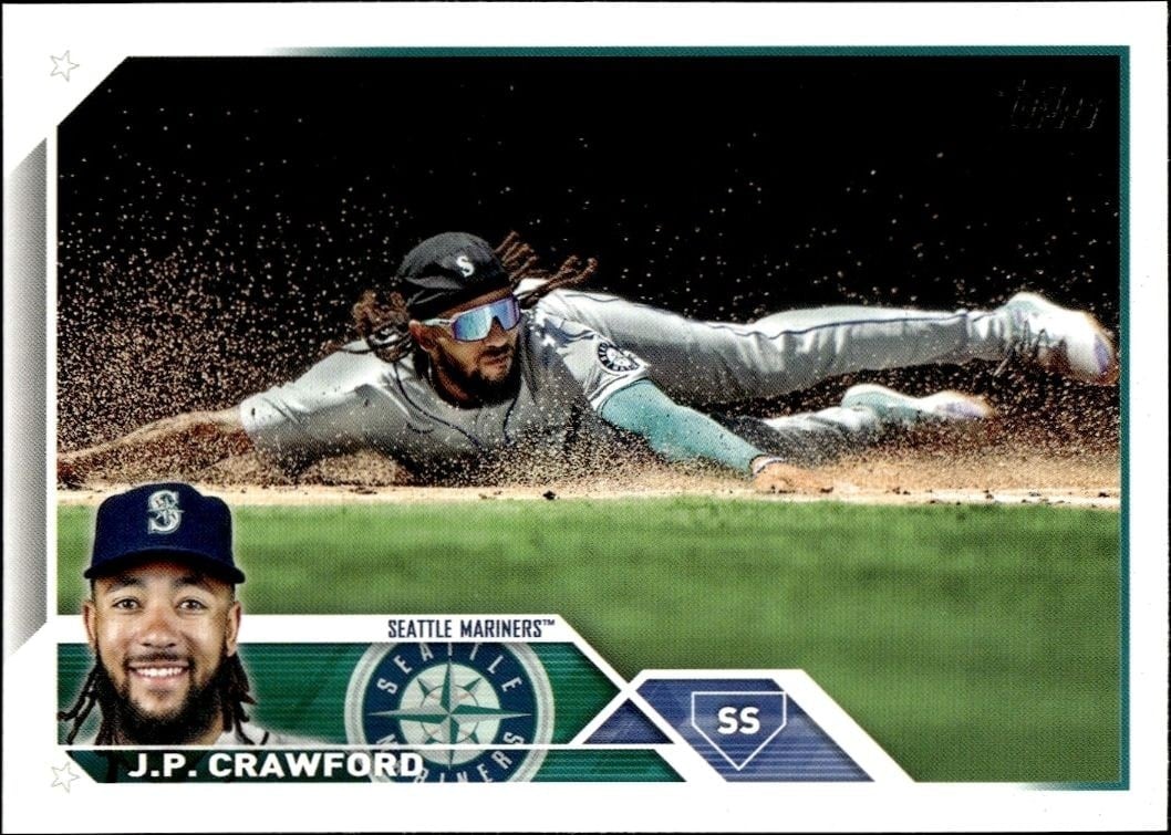 J.P. Crawford 2023 Topps Series 2 #380 Baseball Trading Card - Front 2023 Topps Series 2 J.P. Crawford #380 baseball trading card front