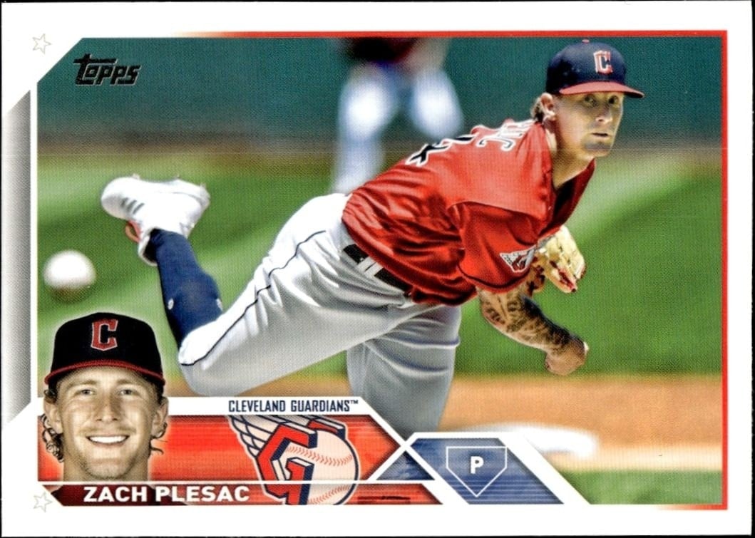 Zach Plesac 2023 Topps Series 2 #476 Baseball Trading Card - Front 2023 Topps Series 2 Zach Plesac #476 baseball trading card front