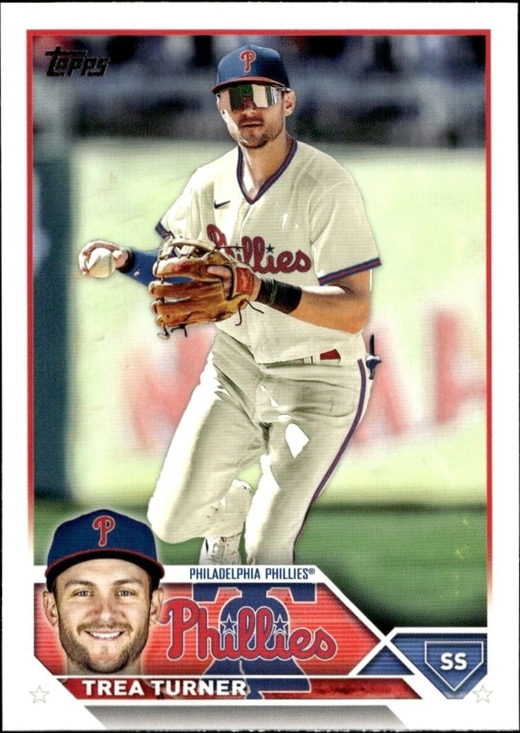Trea Turner 2023 Topps Series 2 #475 Baseball Trading Card - Front 2023 Topps Series 2 Trea Turner #475 baseball trading card front