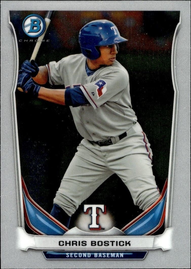 Chris Bostick 2014 Bowman Chrome #BCP78 Baseball Trading Card - Front 2014 Bowman Chrome Chris Bostick #BCP78 baseball trading card front