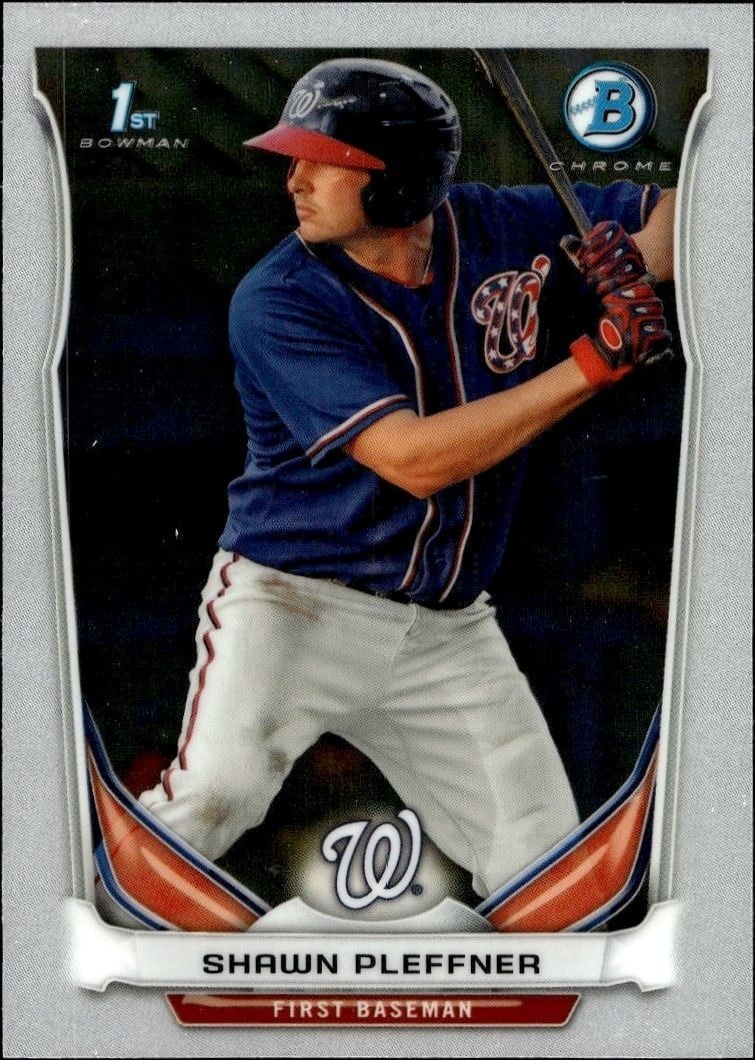 Shawn Pleffner 2014 Bowman Chrome #BCP50 Baseball Trading Card - Front 2014 Bowman Chrome Shawn Pleffner #BCP50 baseball trading card front