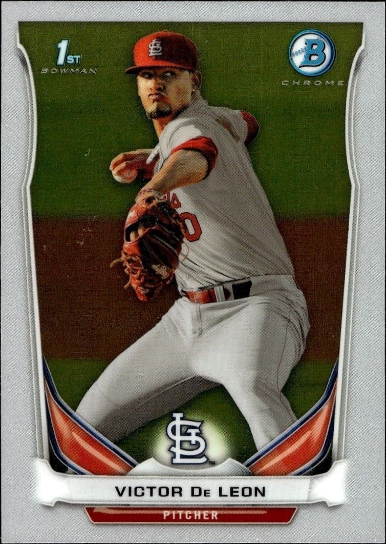 Victor de Leon 2014 Bowman Chrome #BCP101 Baseball Trading Card - Front 2014 Bowman Chrome Victor de Leon #BCP101 baseball trading card front