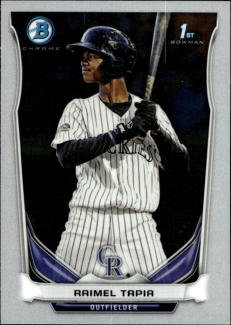 Raimel Tapia 2014 Bowman Chrome #BCP27 Baseball Trading Card - Front 2014 Bowman Chrome Raimel Tapia #BCP27 baseball trading card front