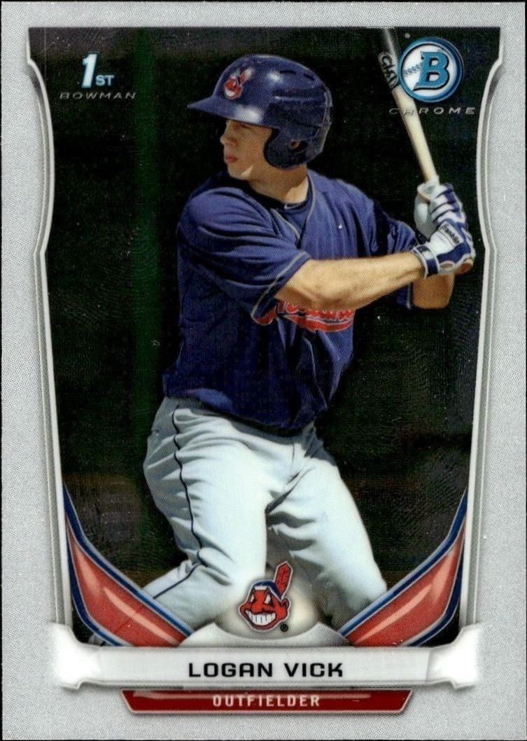 Logan Vick 2014 Bowman Chrome #BCP40 Baseball Trading Card - Front 2014 Bowman Chrome Logan Vick #BCP40 baseball trading card front