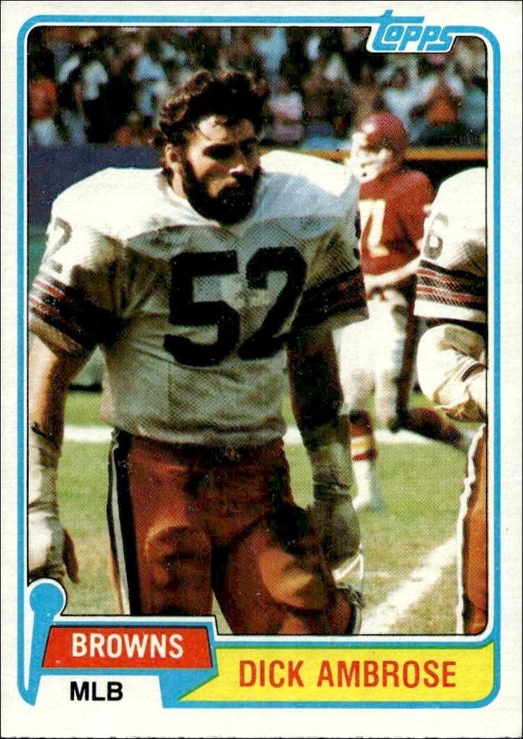 Dick Ambrose 1981 Topps #298 Football Trading Card - Front 1981 Topps Dick Ambrose #298 football trading card front
