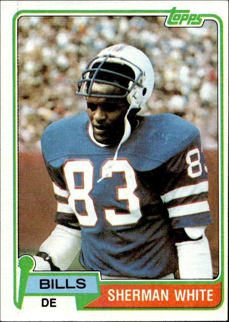 Sherman White 1981 Topps #246 Football Trading Card - Front 1981 Topps Sherman White #246 football trading card front