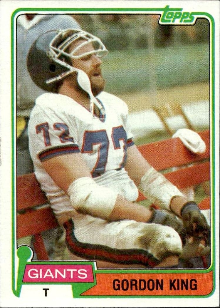 Gordon King 1981 Topps #14 Football Trading Card - Front 1981 Topps Gordon King #14 football trading card front